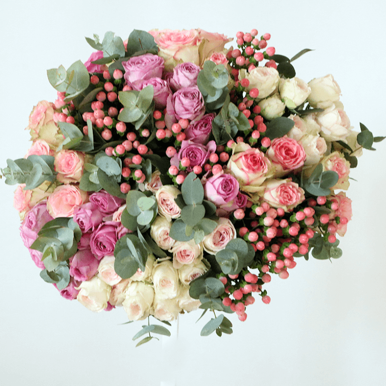 Pink, white and green bouquet
