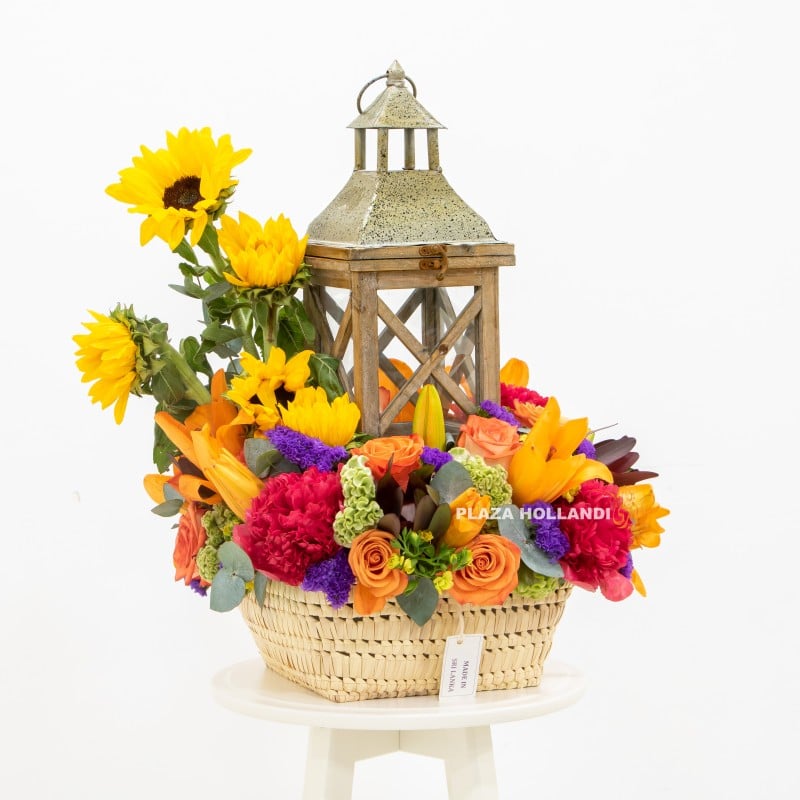 Lantern flower arrangement for eid