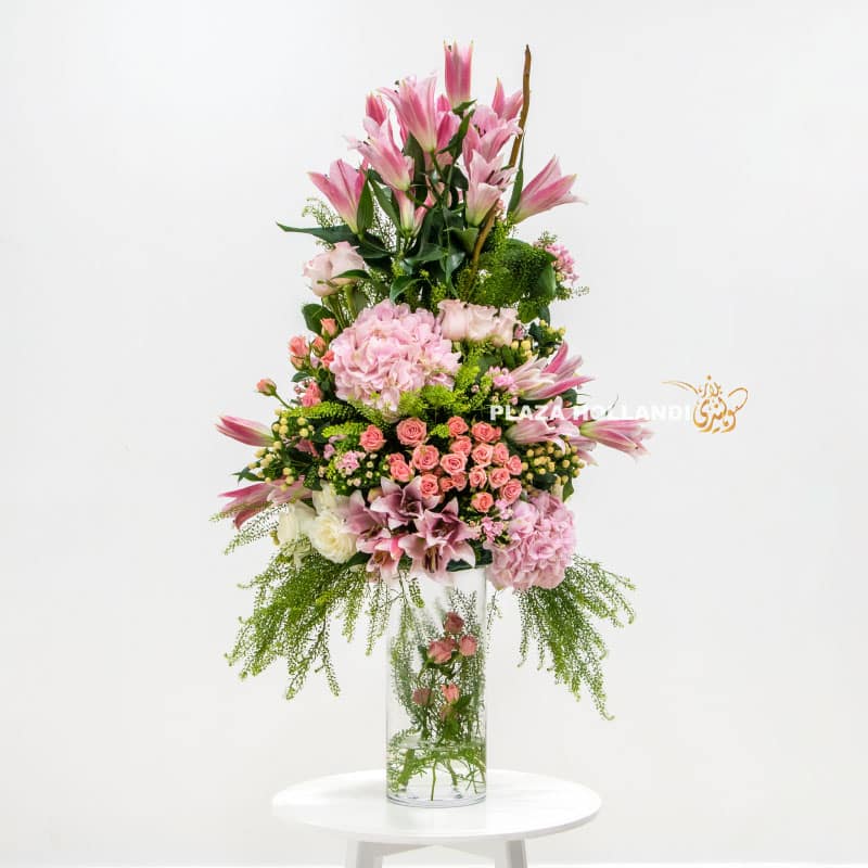 Large pink flower arrangement
