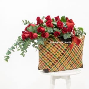 Basket full of red roses