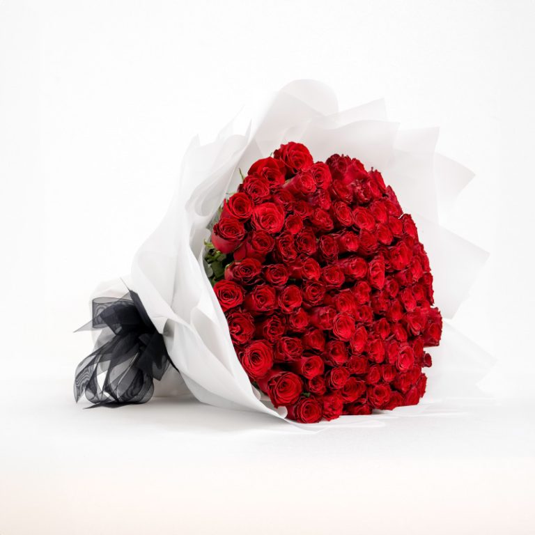 100 Kenyan Red Roses Bouquet in Qatar | Plaza Hollandi