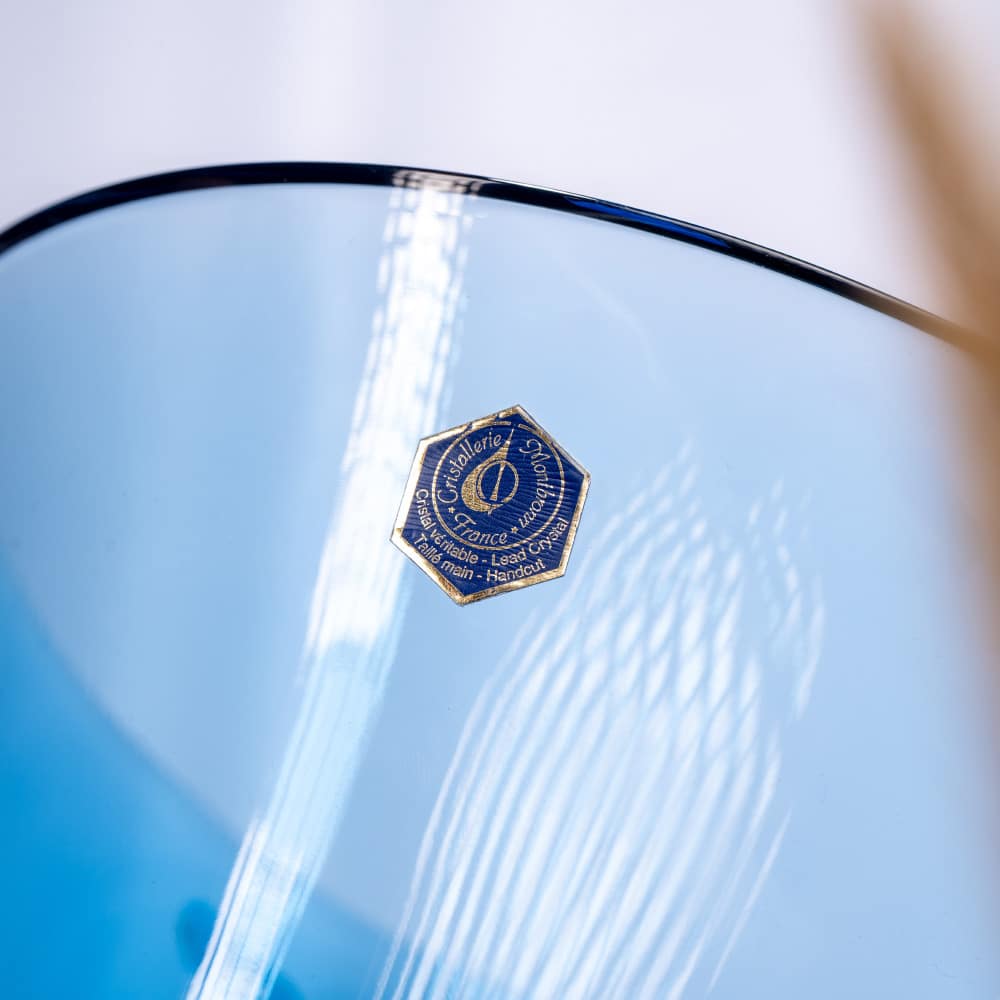 5.3 Blue Cristallerie de Montbronn Crystal Vase
