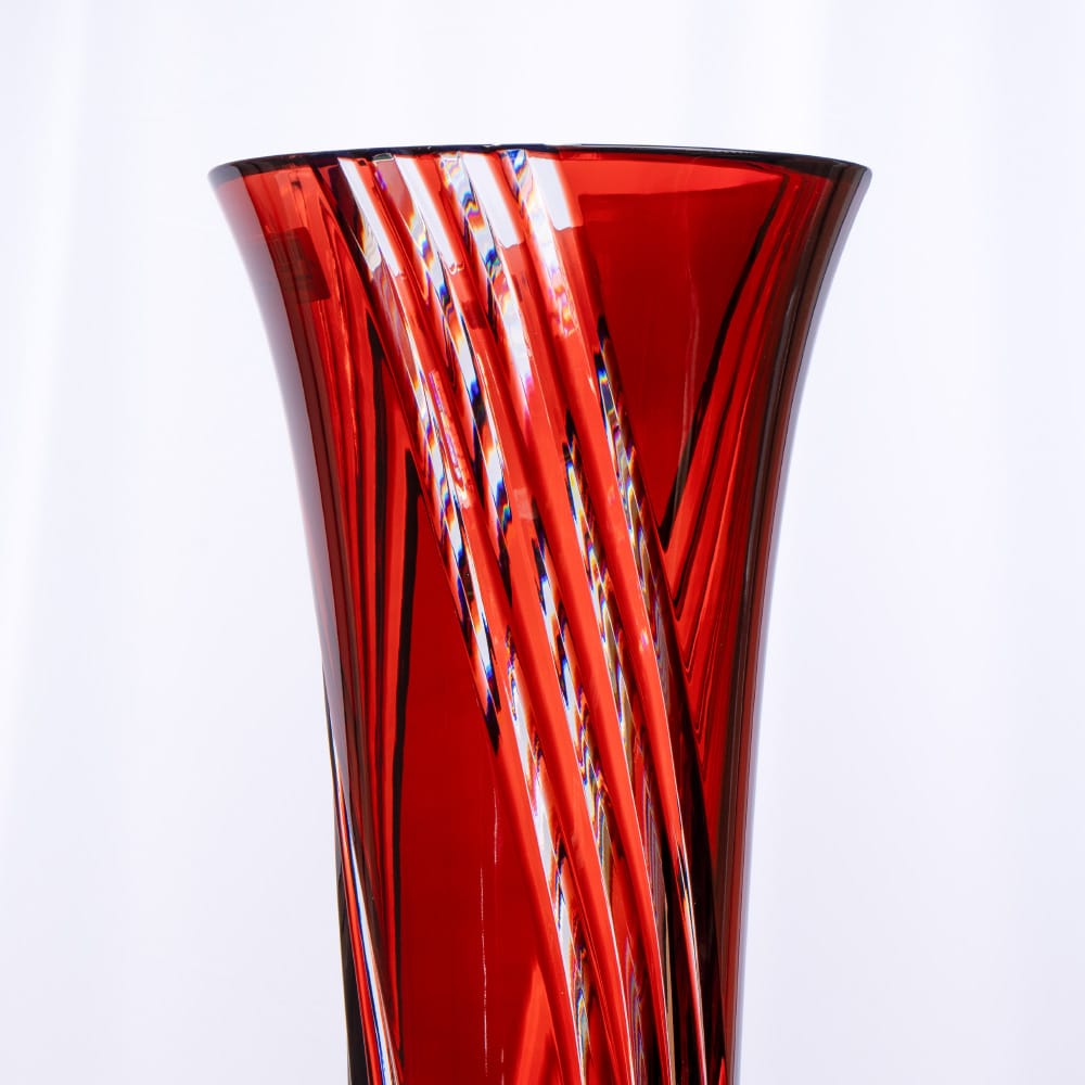 6.3 Red Cristallerie de Montbronn Crystal Vase