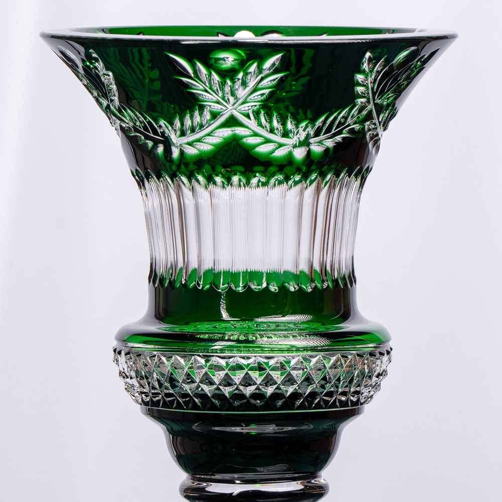 Green C Green Cristallerie de Montbronn Crystal Vase