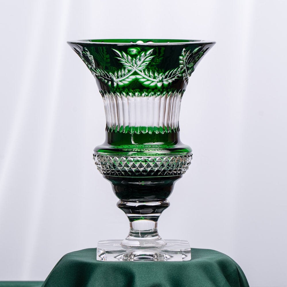 Green Green Cristallerie de Montbronn Crystal Vase