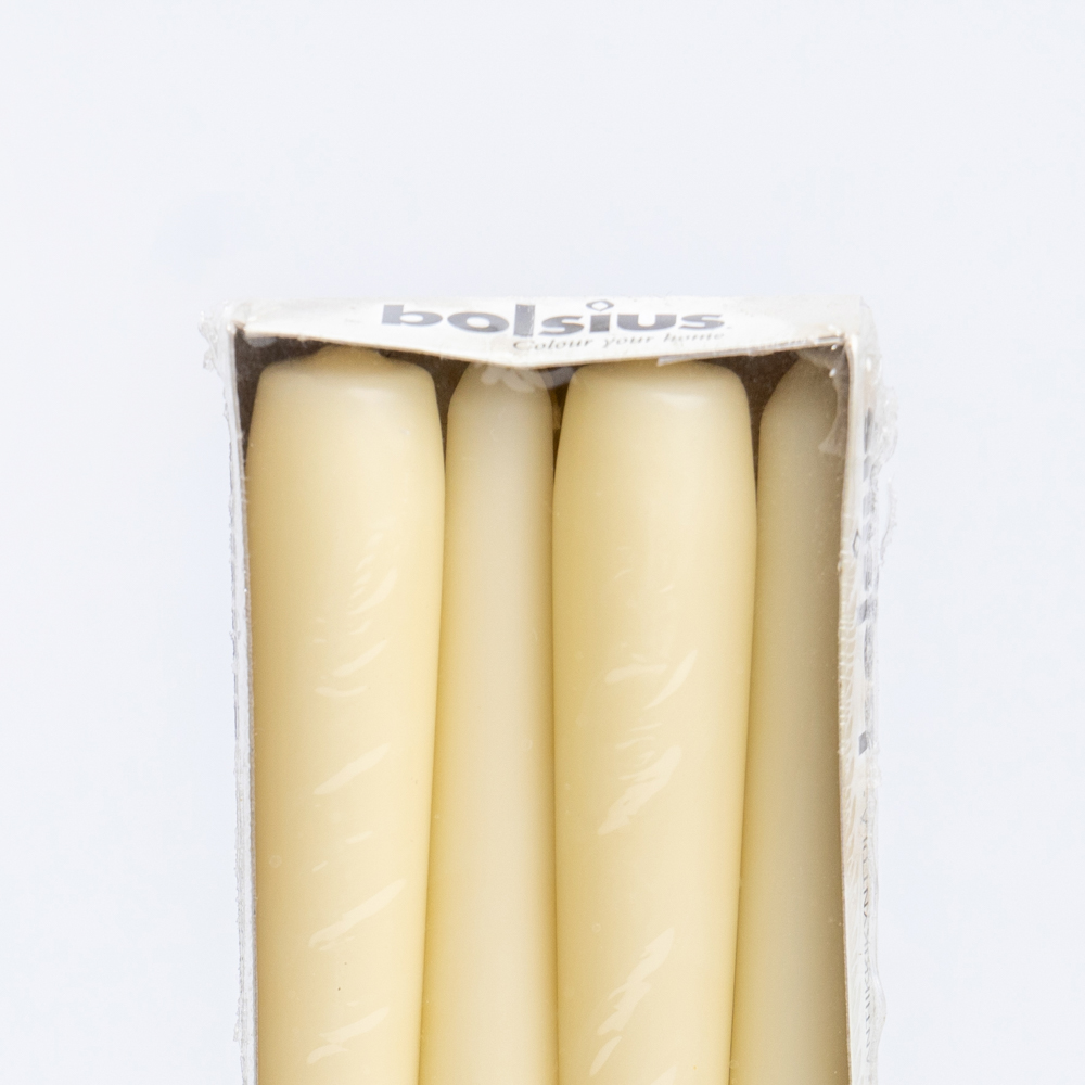 DSC00035-3 Bolsius Box of 4 Tapered Ivory Candles 245/24mm