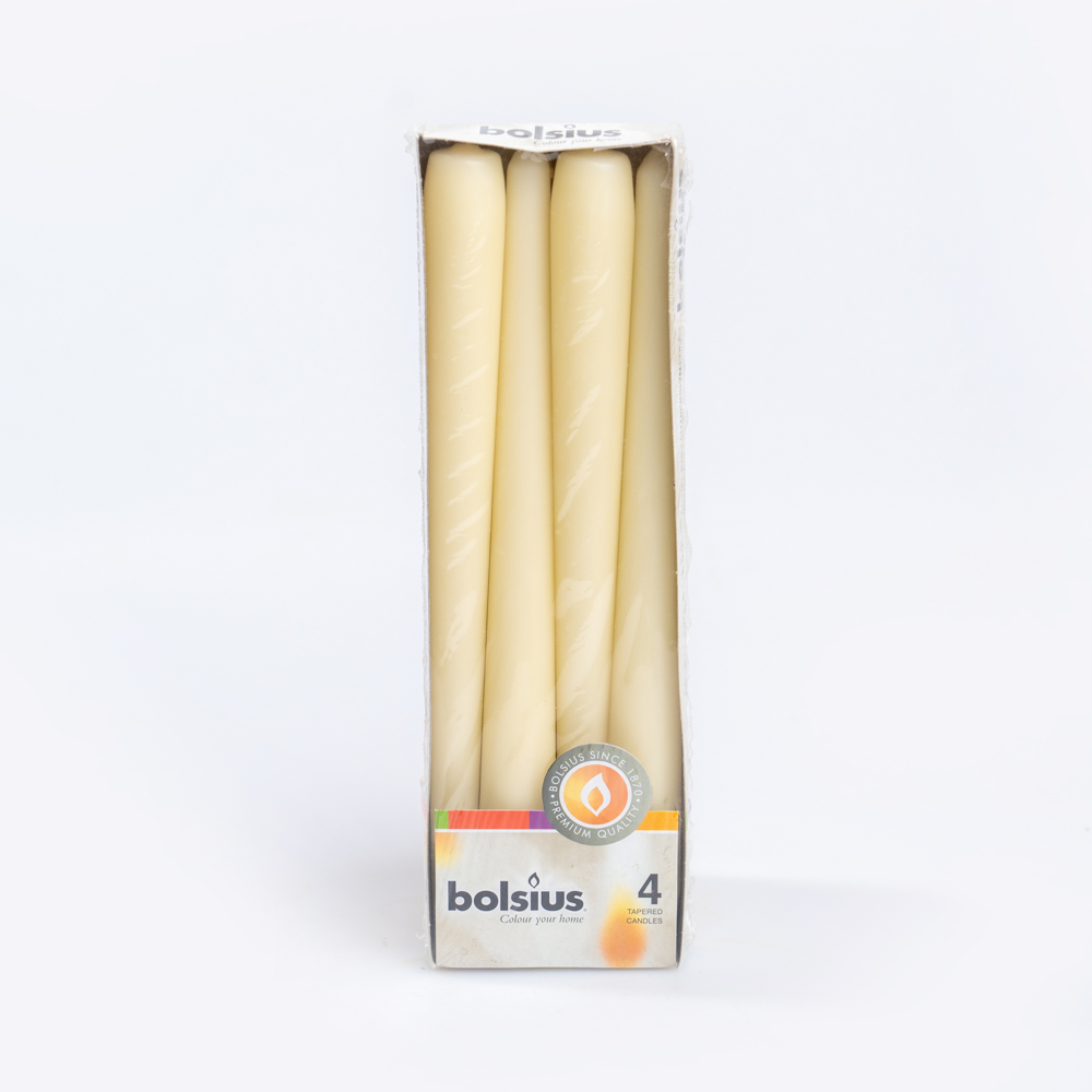 DSC00035 Bolsius Box of 4 Tapered Ivory Candles 245/24mm