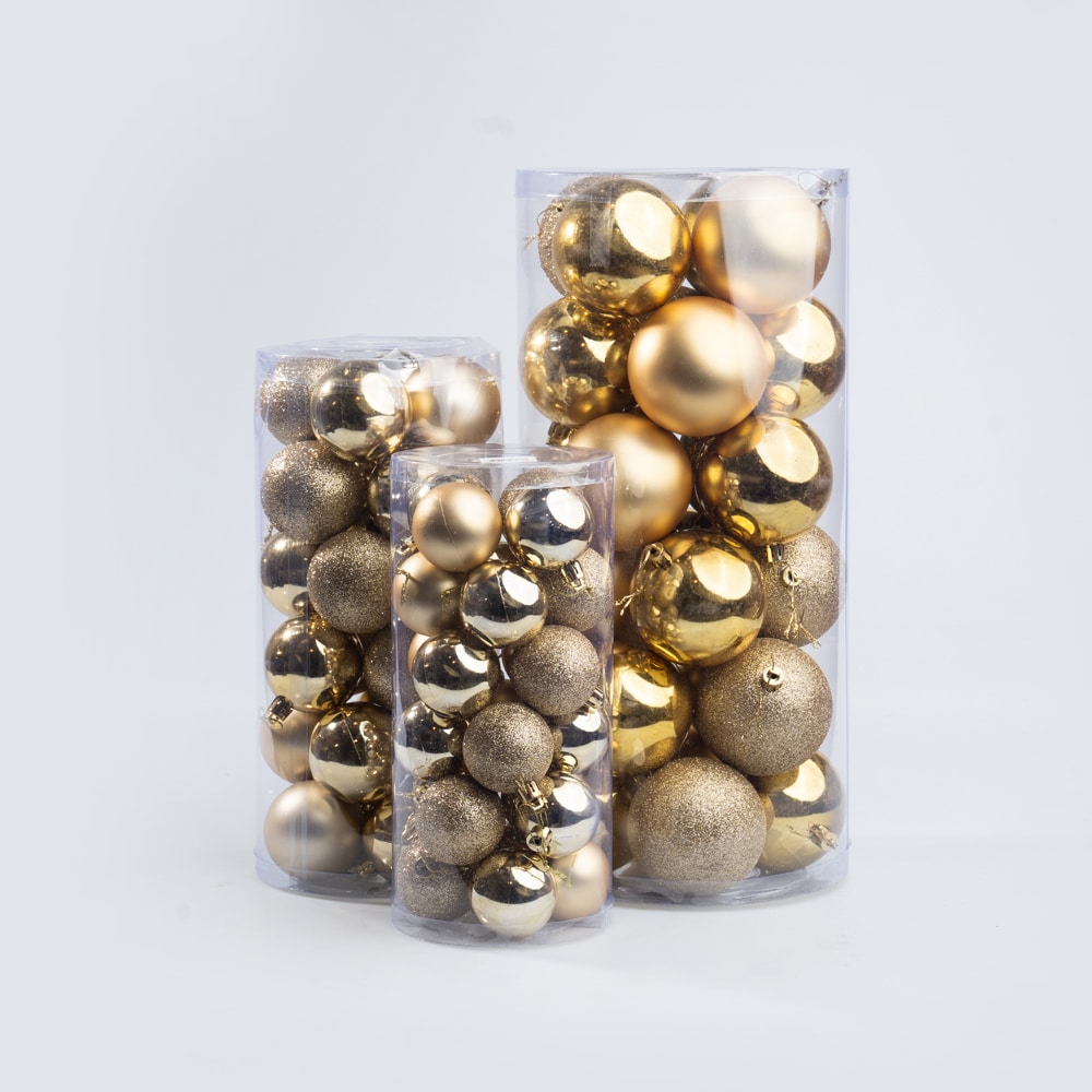 DSC00662 Luxury Gold Christmas Hanging Balls Mix - 24 pcs