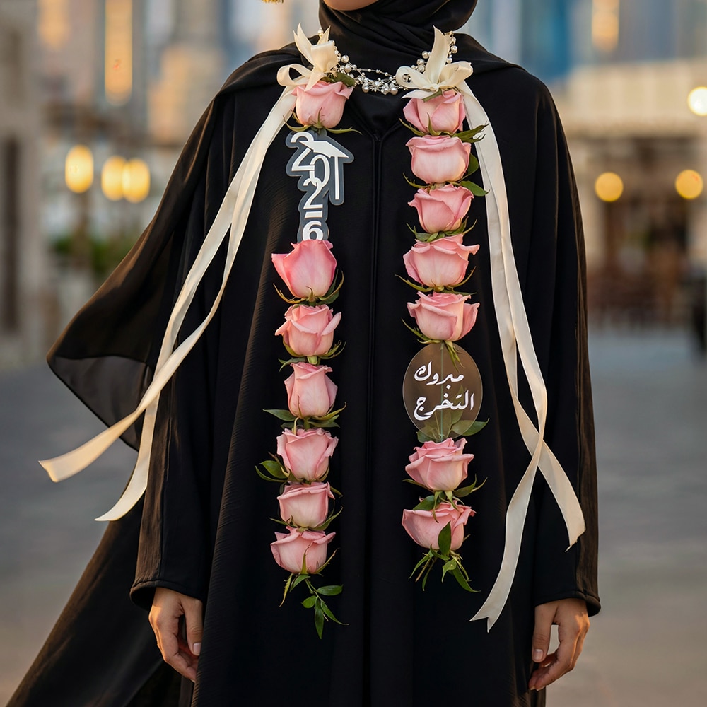 02 Graduation Garland – Pink Roses