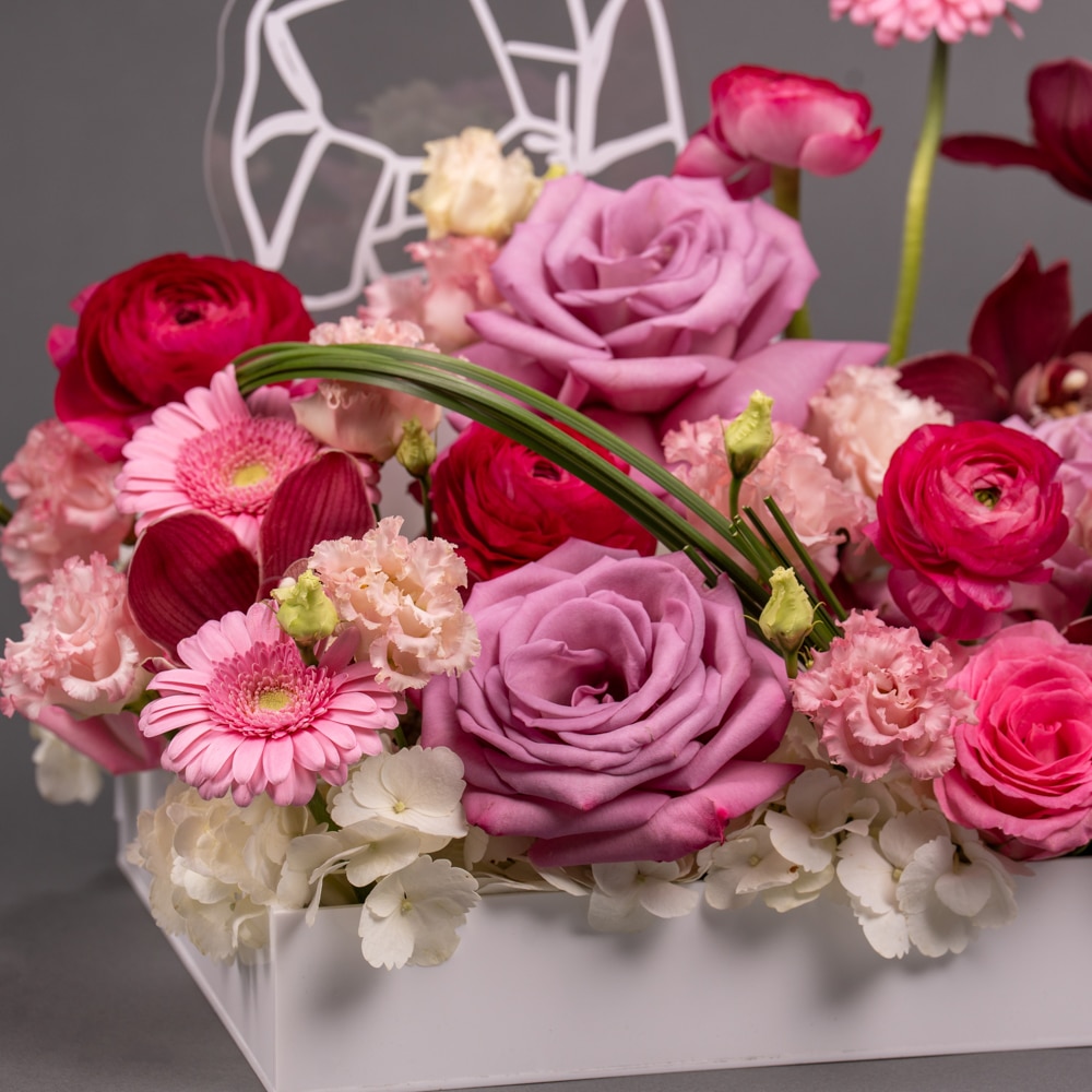 5.3 Radiant Garden Bouquet – Gerbera, Pink Roses & Ranunculus Floral Joy
