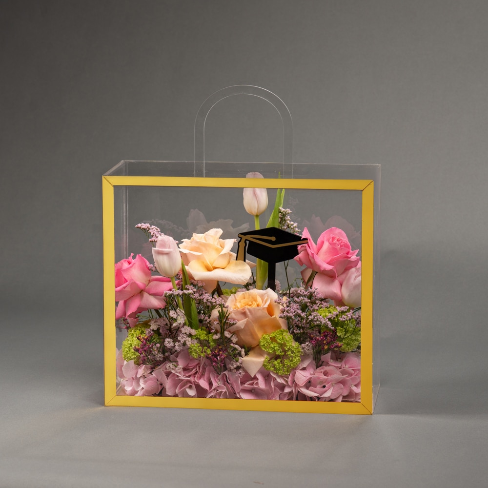 8 Eternal Blush Bouquet – Pink Rose, Tulip, Hydrangea & Limonium Floral Elegance