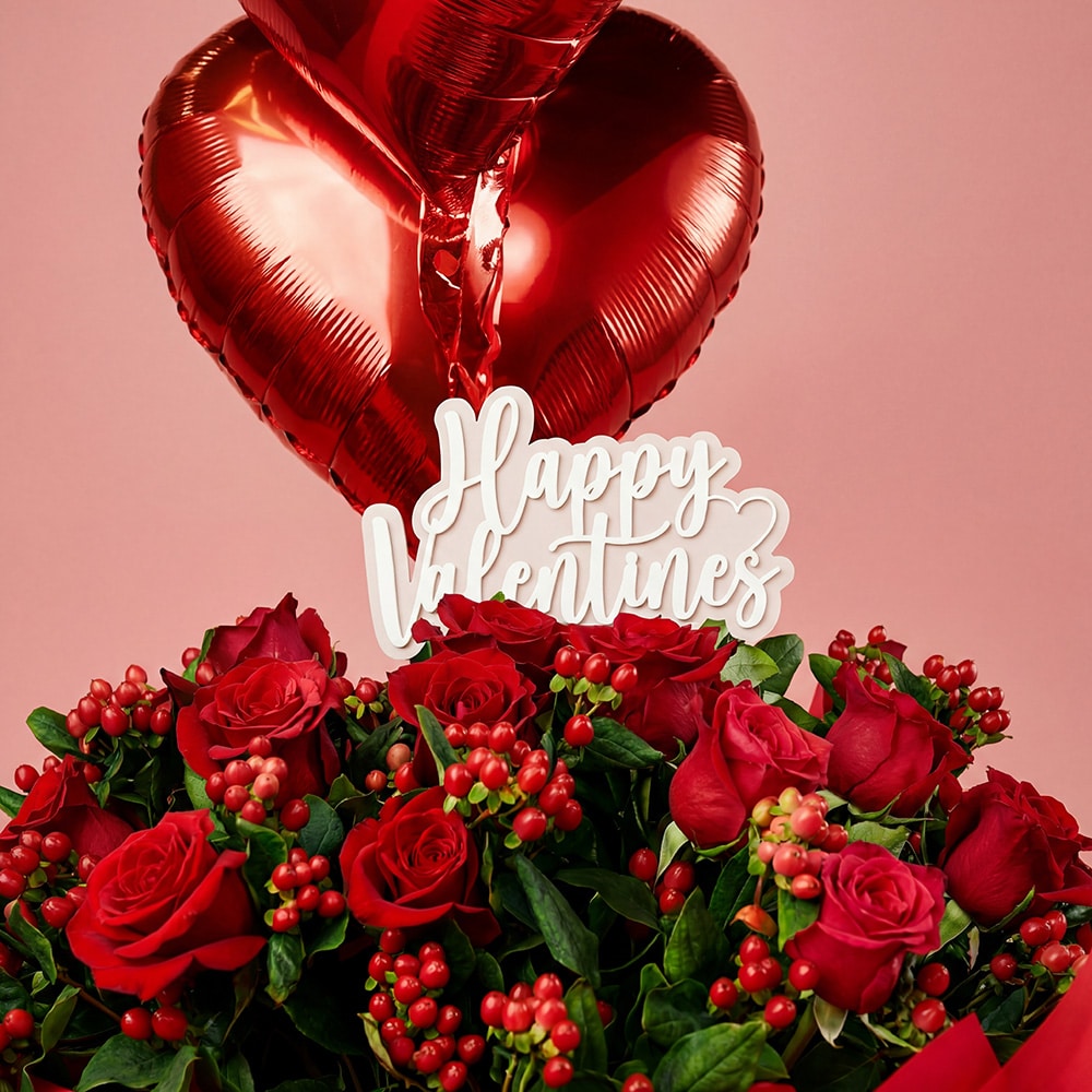 14.2-2.jpg Romantic Bouquet with Roses & Balloon