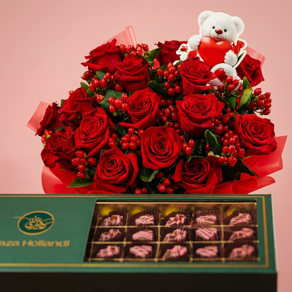 27.2-2.jpg Valentine’s Gift Arrangement with Roses & Chocolate