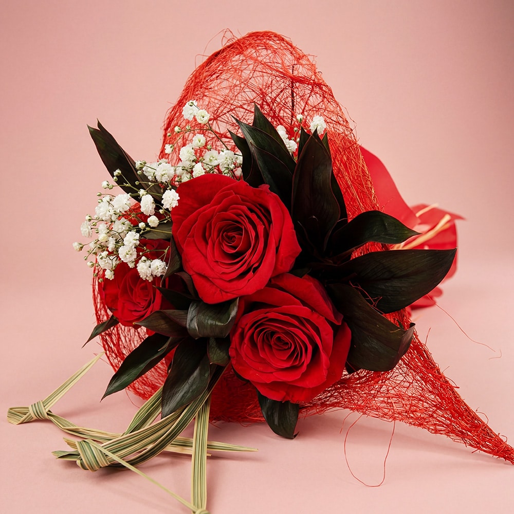 32.2-1.jpg Mini Bouquet with Roses, Compacta & Gypsophila