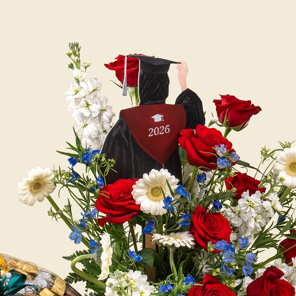 19.2 Luxury Flower & Chocolate Acrylic Box with Graduation Custom Tag Options
