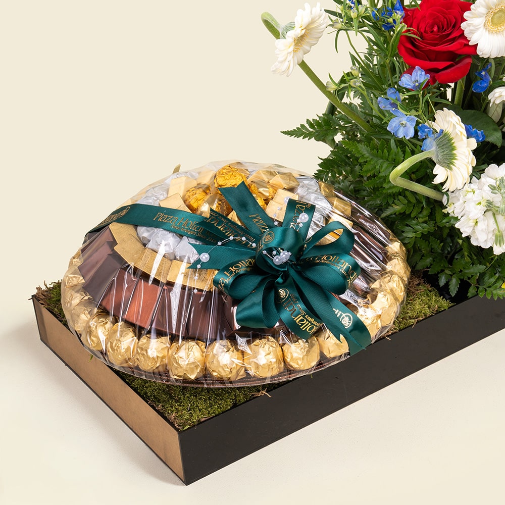 20.4 Luxury Flower & Chocolate Acrylic Box with Graduation Custom Tag Options