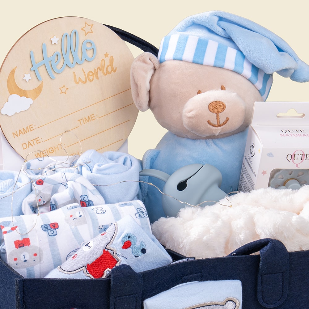 22.2 Welcome Baby Boy Newborn Hospital Hamper