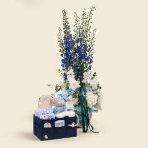 Baby Boy Gift Hamper with Roses & Personalized Essentials Doha Qatar