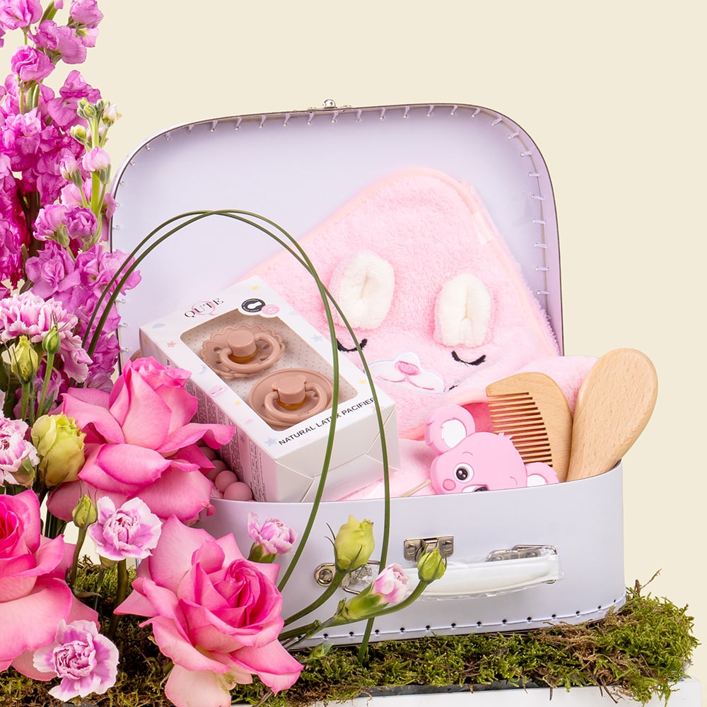 28.3 Comfort & Care Baby Girl Keepsake Bath Set with Flowers